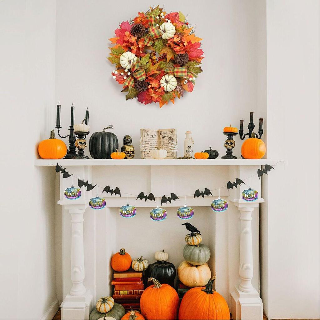 Halloween Ornaments For Tree Pumpkin Halloween Tree Decorations Horror Smile Pendants For Christmas Yard Wall Fireplace Door