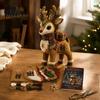 Creatieve Vakantie Naaiactiviteiten Kerstdieren Patchwork Kit voor Volwassenen Beginners, DIY Stof Textiel Kunst Kits Knutsel Set Woondecoratie,