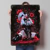 Anime Girl In Red Floral Setting Tin Plaque Poster Customized Wall Art Retro Vintage Metal Signs for Man Cave Home Decorations