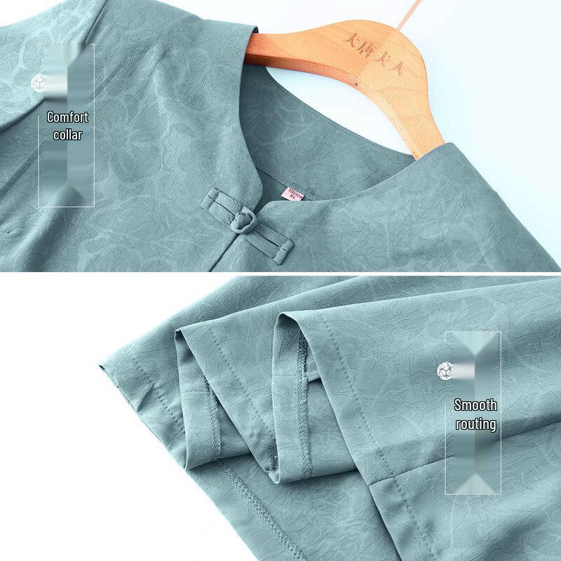 Elderly Women's Summer Breathable Shirt Set