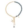 European and American Jewelry Summer Casual Style Starfish Palm Collarbone Chain Beaded Splicing Light Luxury High-end Necklace