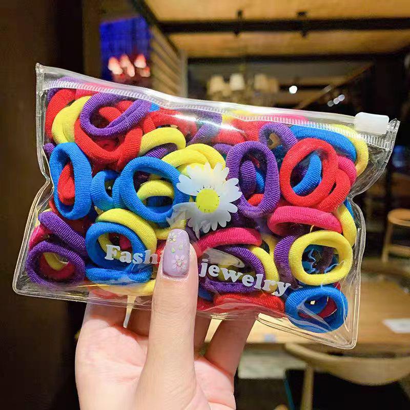 50-Pack Small Hair Ties: 3CM Non-Damaging Scrunchies for Women & Children - Cute, Simple, Fashionable Hair Accessories