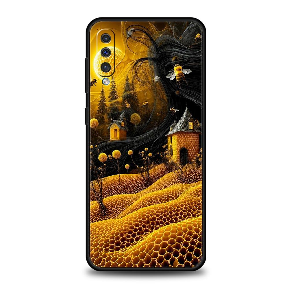 Honeybee Flower Pattern Phone Case for Samsung Galaxy A56 A36 A26 A16 A34 A24 A42 A22 A20 A12 A40 A30 A10 Soft TPU Cover Shell