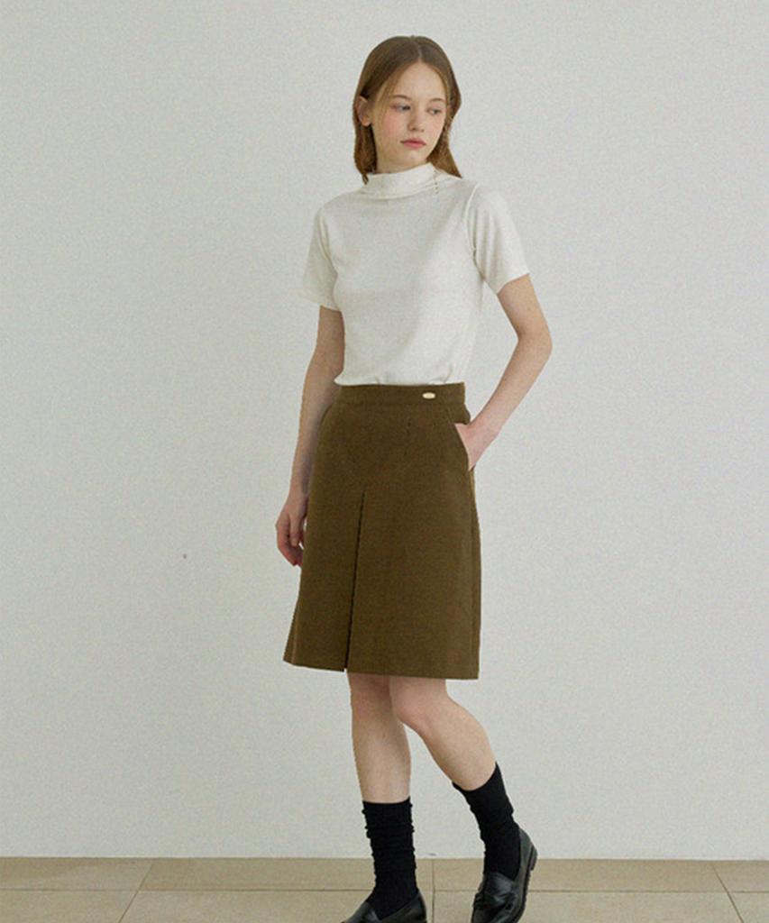 Aejeuipeu Fiore Midi Skirt (Brown)