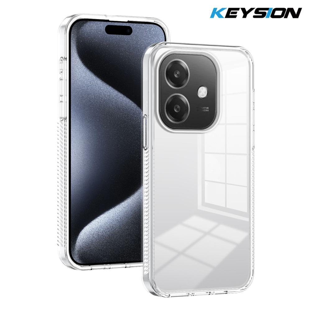 

KEYSION Прозрачный чехол для OPPO A3 A3X 5G Мягкий ТПУ+ПК Нескользящий HD Прозрачный Противоударный Задняя крышка для телефона для OPPO A40 A40m for OPPO A40 чистый