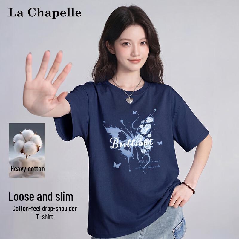 La Chapelle Women s Pure Cotton Loose Short Sleeve T-Shirt S