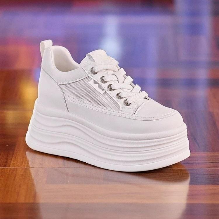 Spring and summer mesh breathable year new shorty Le muffin shoes cm thick-soled heightening board shoes