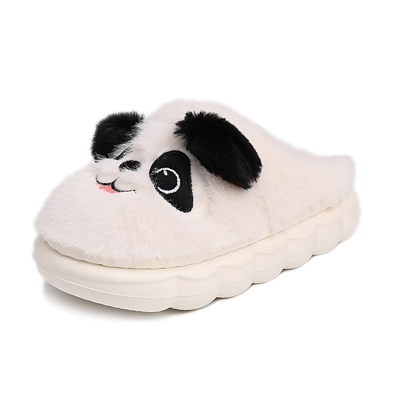 New Winter Cute Big eyed Rabbit Children's Waterproof Warm Non-slip Fluffy Slippers For Girls Boys Kids Indoor Home Cotton Shoes