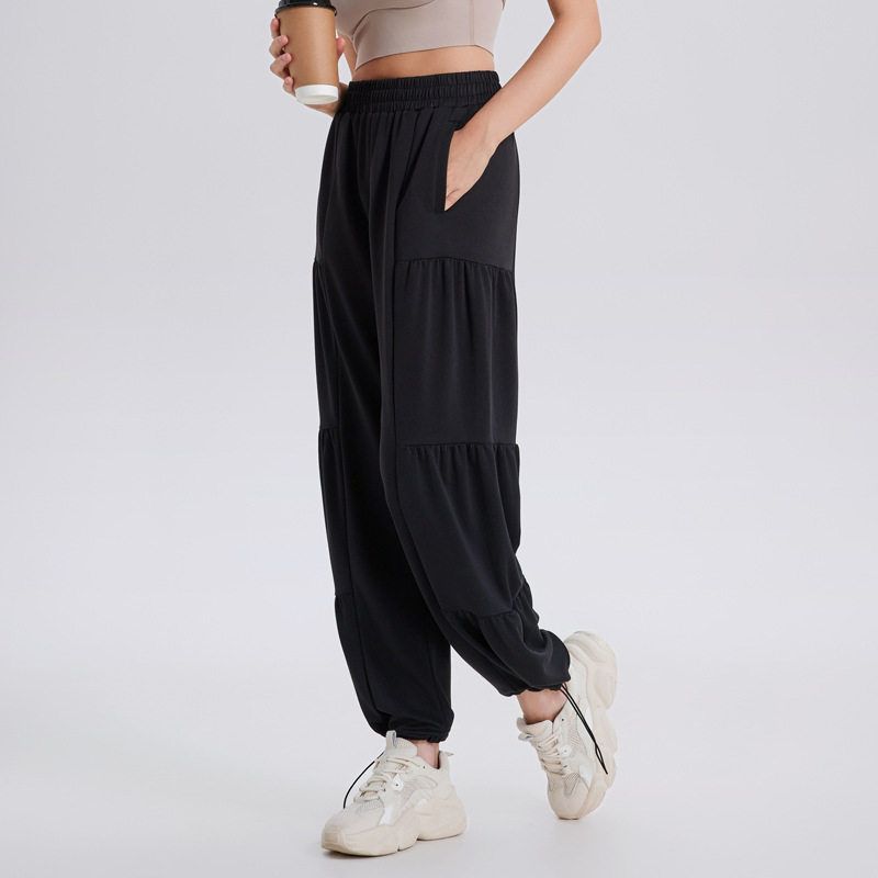 Winter New Straight Sports Pants Women's Loose Pleated Fashion New American Fitness Pants Harem Sweatpants K-style