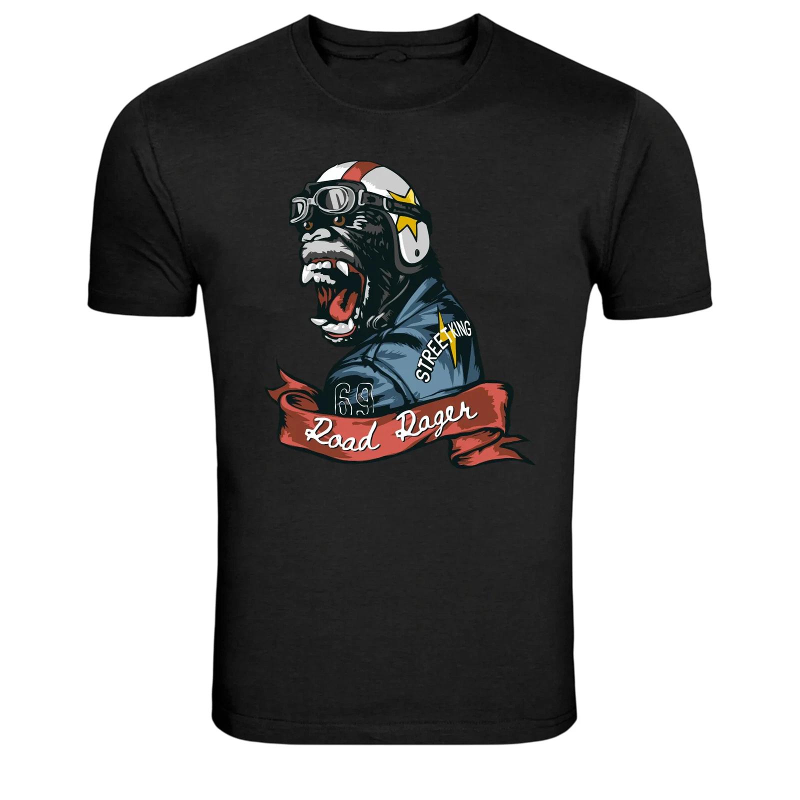 Street King Road Rage Biker Gorilla Graphic T-Shirt 4XL