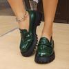 Large size thick sole thick heel small leather shoes spring and autumn new retro one-pedal single shoes