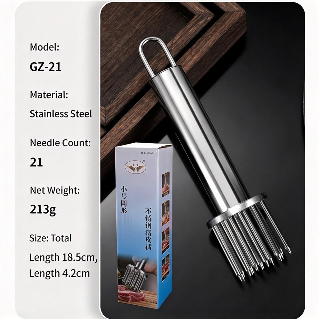Stainless Steel Meat Tenderizer Needle, Household Steak Piercing Tool for Breaking Fibers