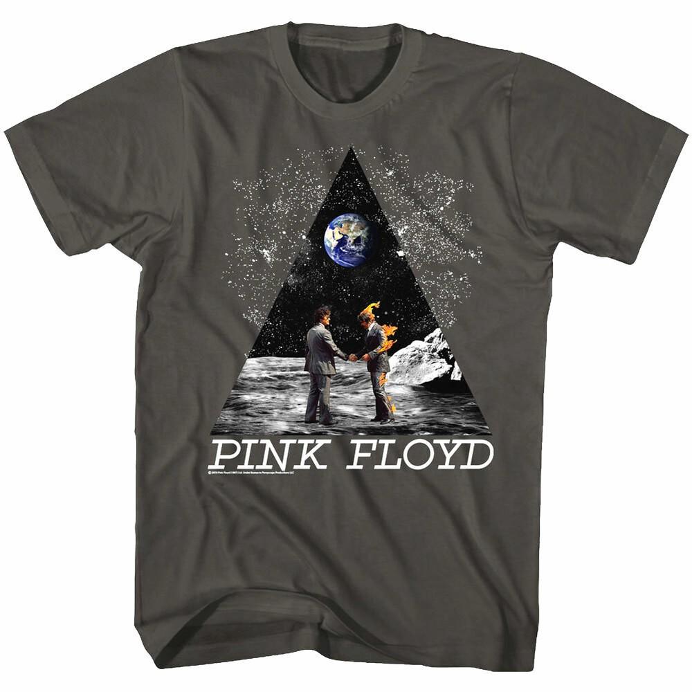 Pink Floyd Wish You Were Here Men's T Shirt Space Handshake Album Cover Rock Top