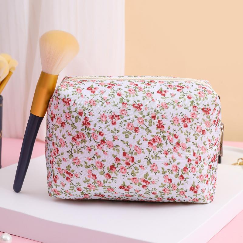 

Floral print storage bag, large-capacity makeup bag, portable toiletry bag, new InS-style makeup bag розовый