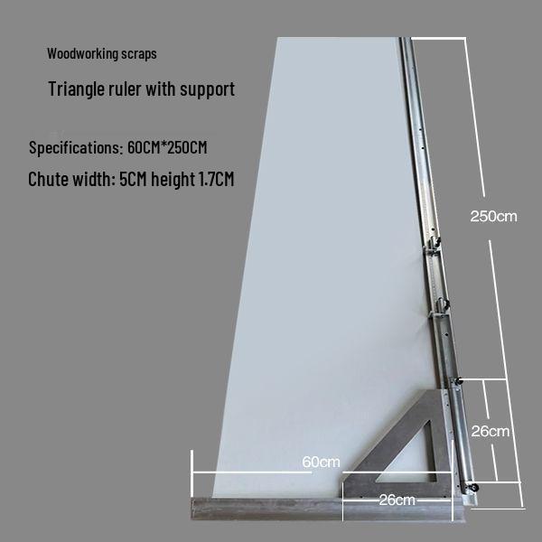 Aluminum Alloy Triangle Cut-off Ruler for Woodworking