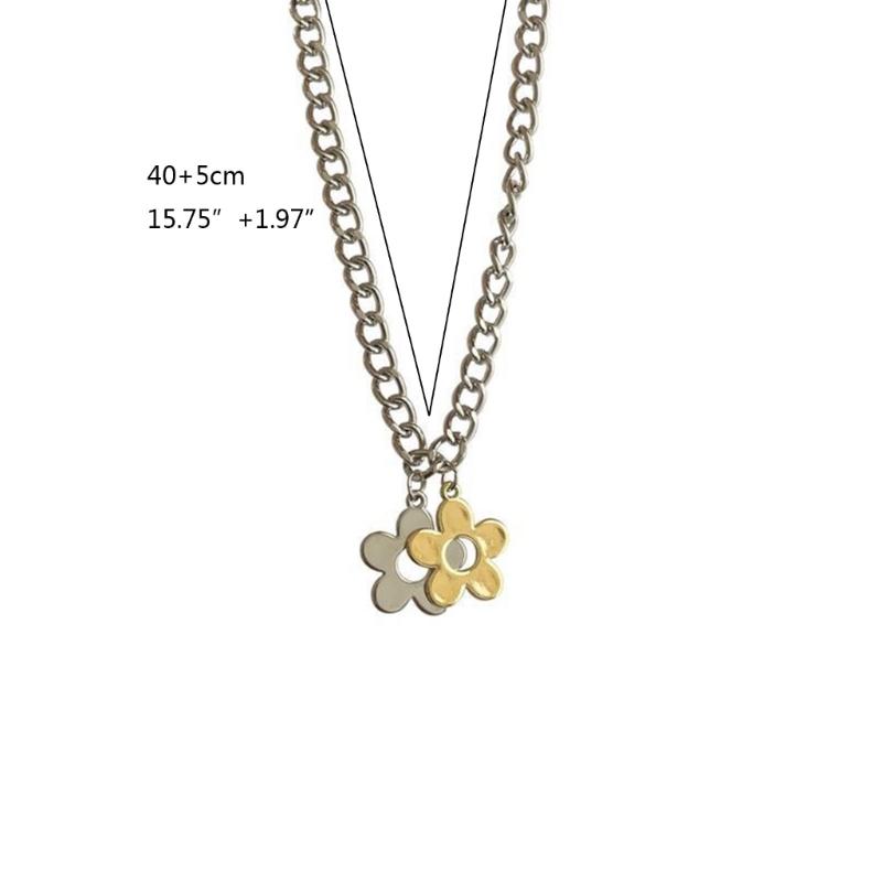 Flower Pendant Necklaces Small Flower Chokers Chain Necklaces Girls Women Jewelry Alloy Material Party Accessories
