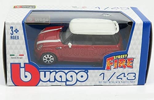Bburago Mini Cooper Diecast Car 1/43 Scale MINI COOPER S 2008 (Red) [Parallel Import]