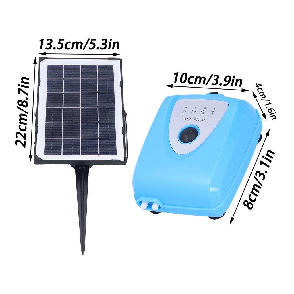 Solar Powered Oxygenator Water Oxygen Low Noise Air Pump Pond Aerator AP008 3.5W 3.0‑4.25V