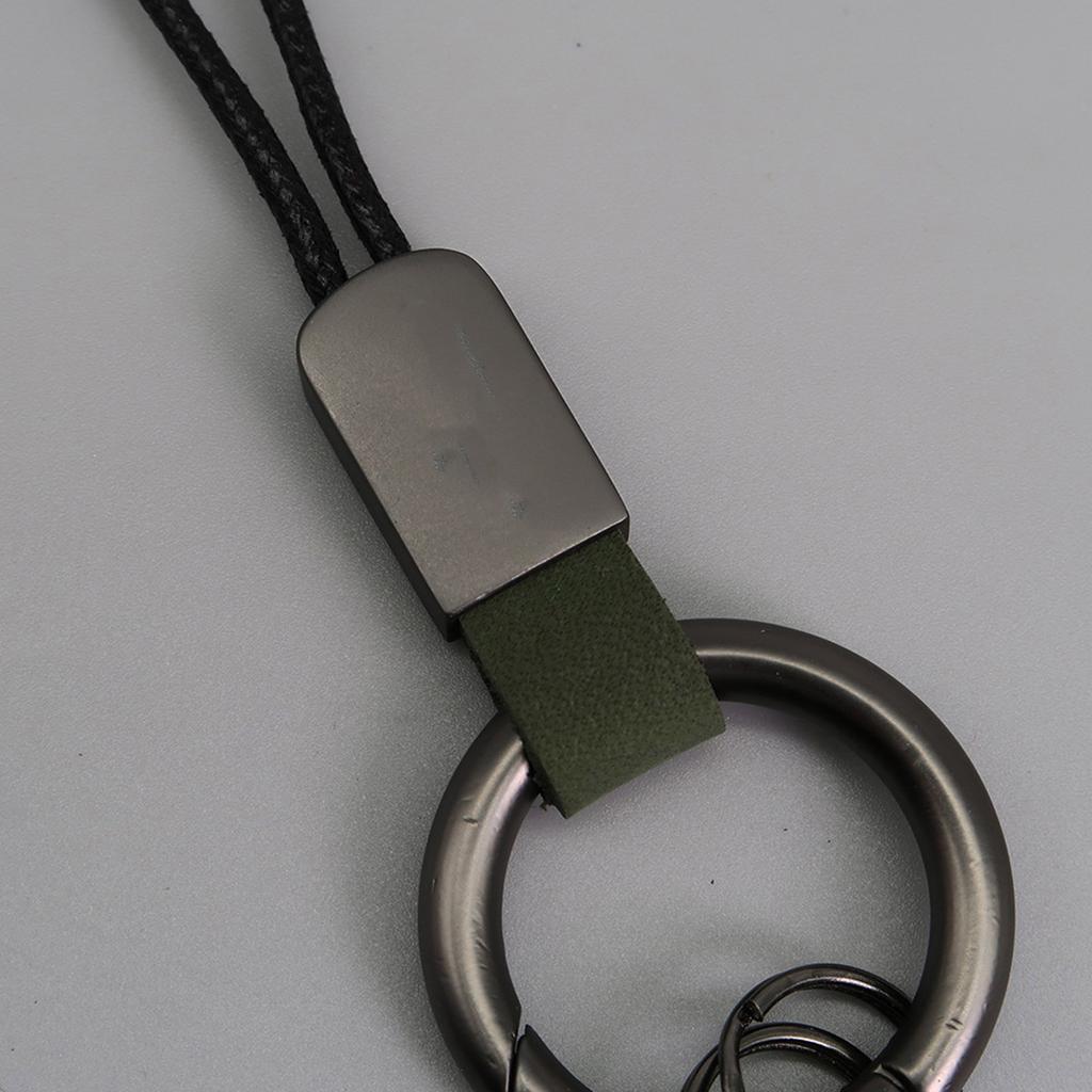 Simulated Leather Keychain With Finger Ring And Adjustable Wrist Strap Trendy Key Holder For Car Keys Organization
