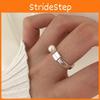 Elegant Geometric Design Luck Pearl Open Adjustable Ring For Women Fashion Accessories