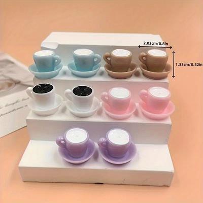 Coffee Cup Dollhouse Toy Display DIY Keychain Pendant Resin Jewelry Accessories