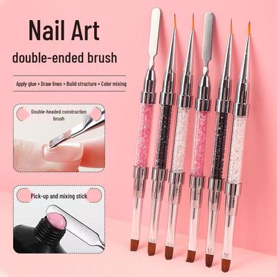 Manicure Two-in-One Nail Art Gel Pen: Color Painting, Remover Scraper, Liner Drawing, Mixing Glue, Embossing Stick