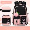 Purple Three-Piece Schoolbag For Female Junior High School Students, Large-Capacity Backpack, Lightweight Burden-Reducing Student Backpack