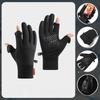 New Cycling Gloves Men's Winter Outdoor Sports Waterproof and Non Slip Two Finger Touch Screen Plus Velvet Warm Gloves