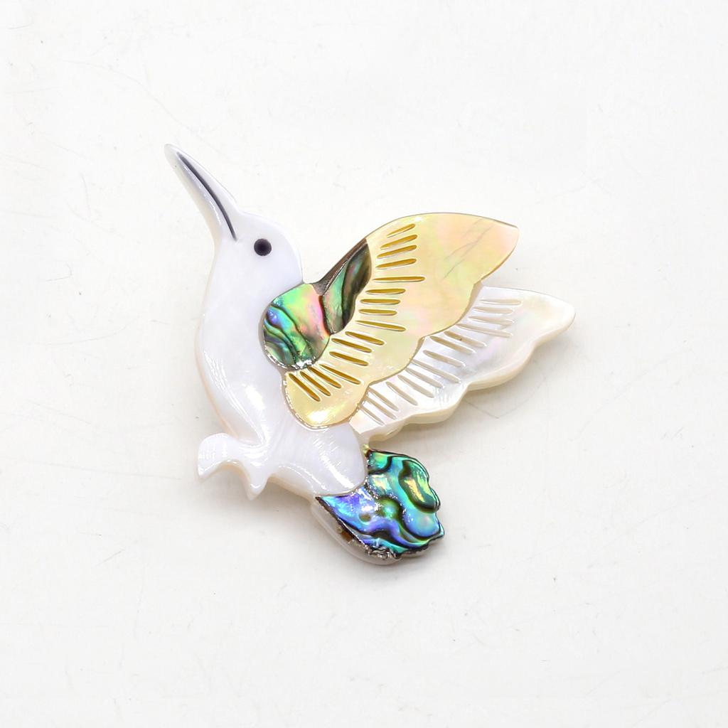 1Pc, Handmade Natural Shell Bird Brooch Pin, Unique Animal Brooches Gift for Women Jewelry, Birthday Gift Idea, Cheapest Items Available