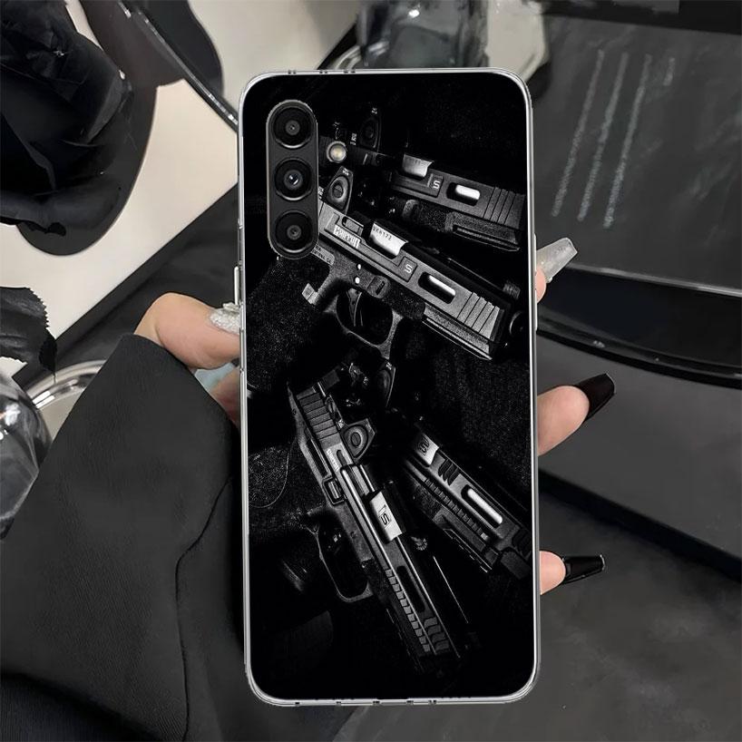

Gun Bullets AK47 Handgun Phone Case for Samsung Galaxy A17 A16 A26 A36 A56 A15 A14 A13 A55 A54 A53 A35 A34 A33 A25 A24 A23 A05S Samsung A03