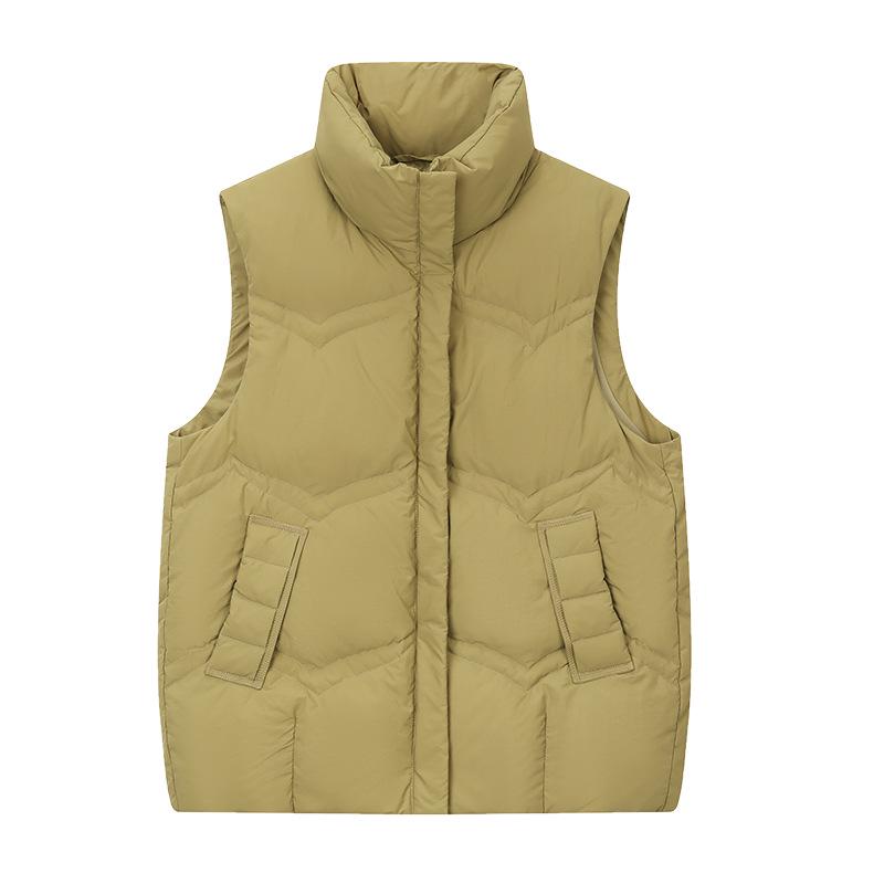 Women's Short 2024 Autumn/Winter Lightweight White Duck Down Vest - Sleeveless Top