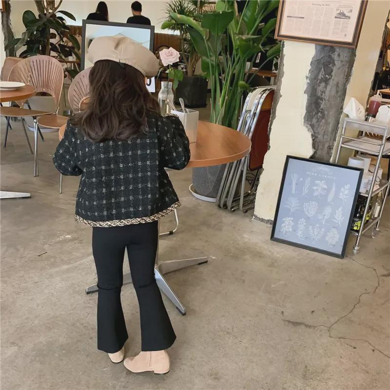 Cardigan à carreaux pour bébé fille printemps 2023 - Manteau court de style coréen