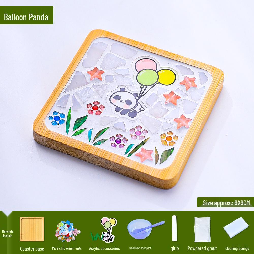DIY Mosaic Coaster Kit: Creative Glass Sticker Craft for Kids & Adults