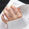 New Arrival Simple Personality Tin Foil Concave-convex 925 Sterling Silver Jewelry Single Row Fine Popular Opening Rings TYB448