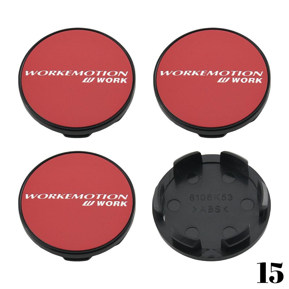 4PCS WORK Center Cap 53mm & 54mm Wheel Caps MEISTER VS EQUIP Emblem Wheel Cover Cap Hubcaps Car Rim Accessories