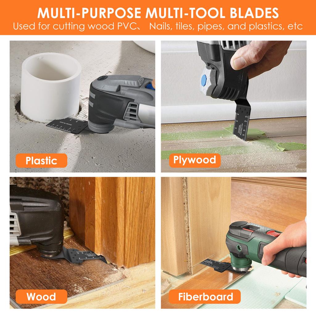 Oscillating Saw Blade Set 10/18/26Pcs Universal Titanium Bimetal Oscillating Multitool Blade with 3 Adapter for Wood PVC Cutter