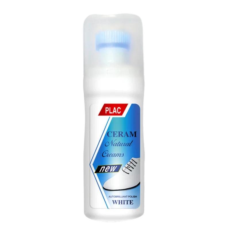White Shoe Cleaner Yellow Stain Remover Eco Friendly No Wash Formula with Brush Sponge Bio Enzyme Whitening Polish for Leather S 1pc