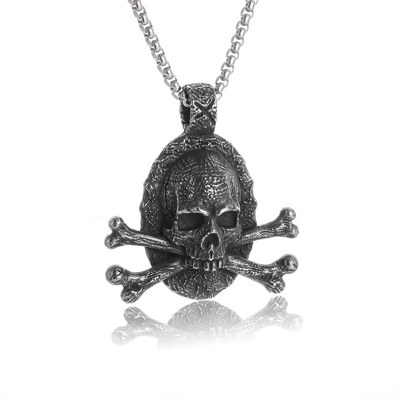 Vintage Gothic Hell Reaper Scythe Pendant Mystical Demon Necklace for Men Personality Punk Halloween Trend Jewelry