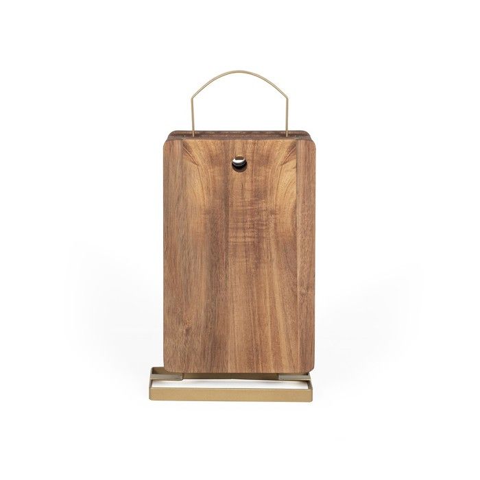 Set de 4 planches à découper - LIVOO - MES152 - Bois acacia FSC - 22 x 14 cm - Support métallique