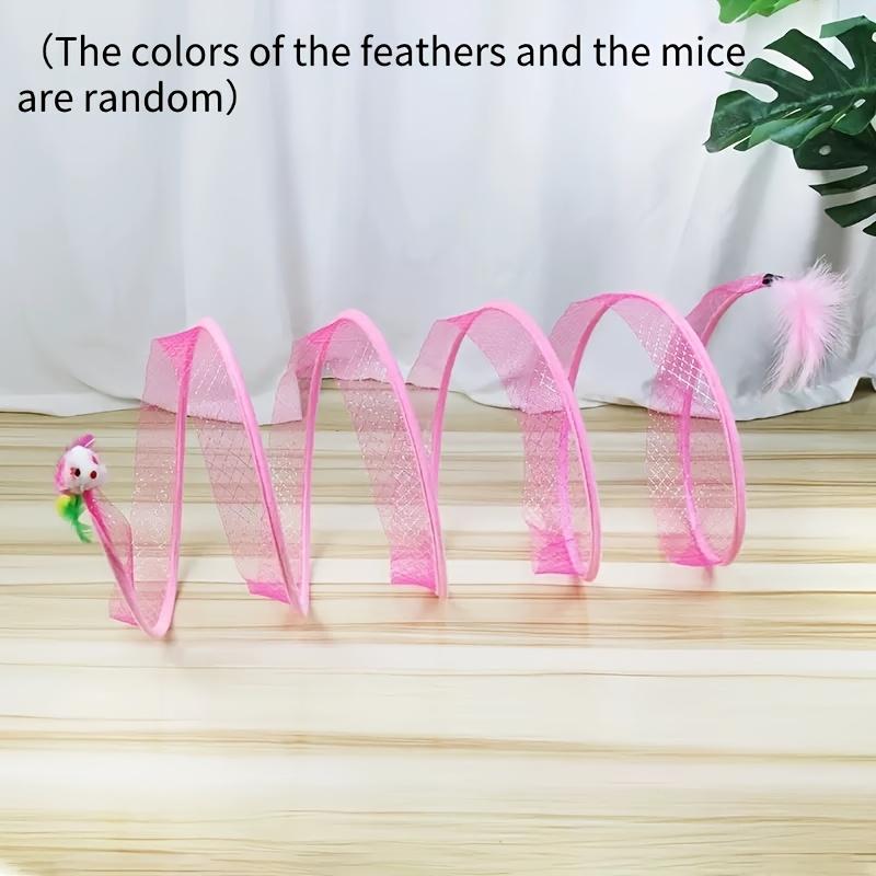 

Collapsible Cat Tunnel Toy for Kittens - Breathable Mesh Spring Tunnel for Exercise 1 piece pack розовый