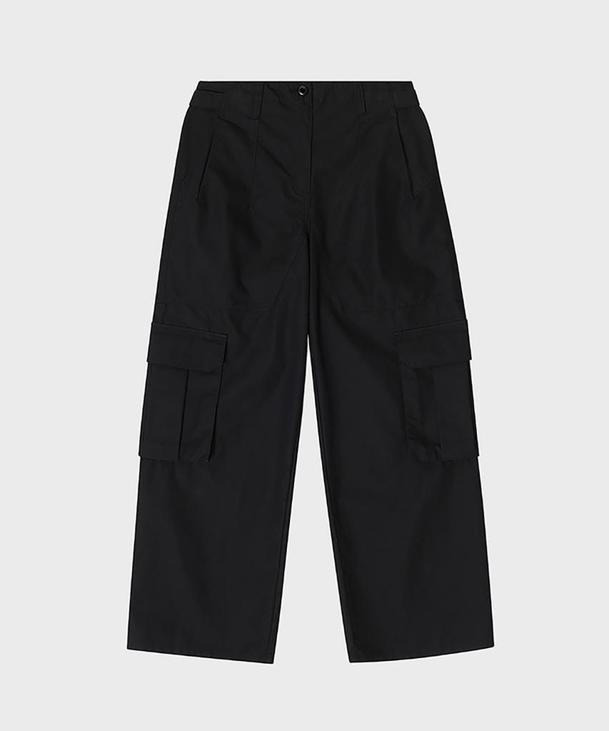 NOIRER FOR WOMAN Cotton Field Wide Pants (Black)