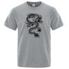 Chinesestyle White Dragon Printed Mens and Womens Fashionable Breathable Loosefitting Clothing Highquality Tshirt