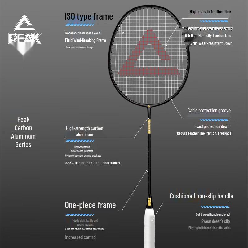 Peak Professional Badminton Racket Set with Shuttlecocks