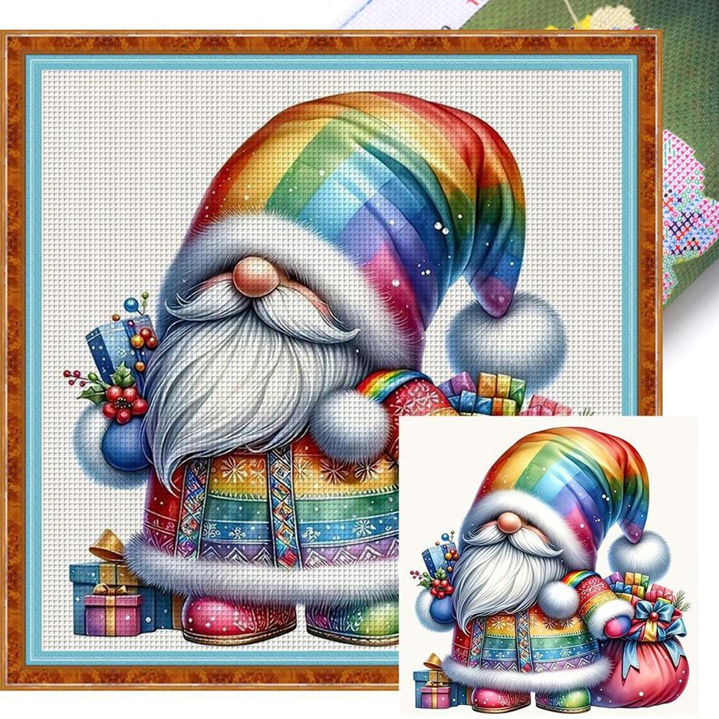 Plná vyšívací nit z ekologické bavlny 11CT Sada křížkového stehu Gnome Art