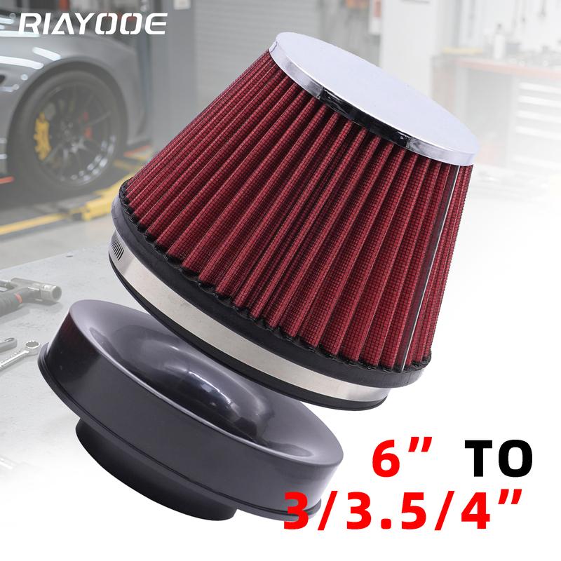 Air Intake Filter Auto Cold Kit Sport Racing Car Acessories Cone High Flow Filters Automobile Universal Parts 150-76/89/101mm