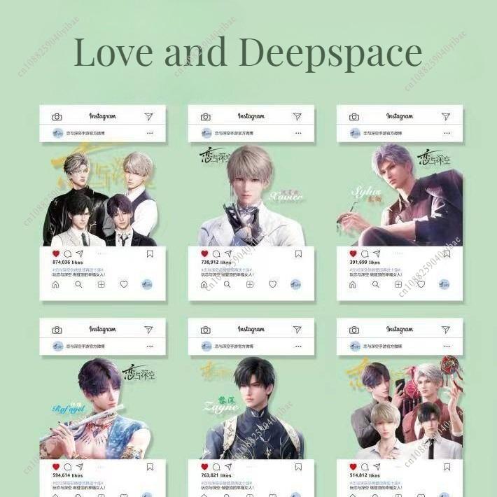 

6 Листів/Набір Любов і Глибокий космос Прозорі картки Стайлус Рафаель Зейн Ксав єр Аніме Косплей Тревел Фото Картки Реквізит Подарунок для фанатів