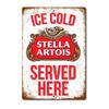 Stella Artois Retro Bierblechschild, Vintage Metallwandkunst für Bar Café