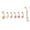 7Pcs Belly Button Rings Stainless Steel Smoothing Safe Elegant Style Dangle Belly Rings for Party