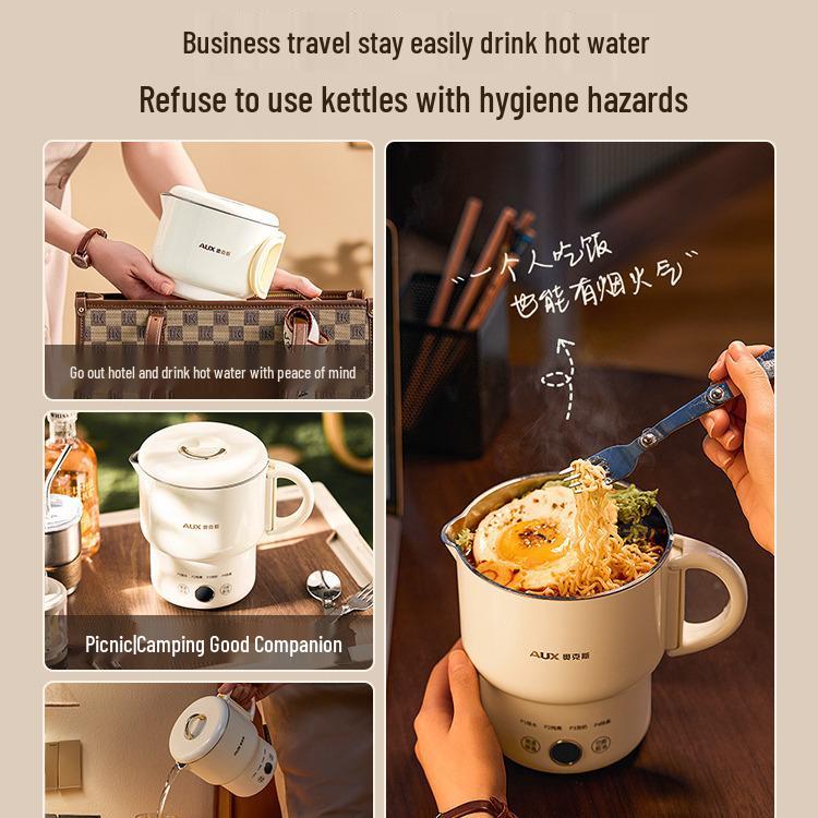 AUX Folding Travel Kettle - Portable, Insulated Electric Kettle for Business Trips.