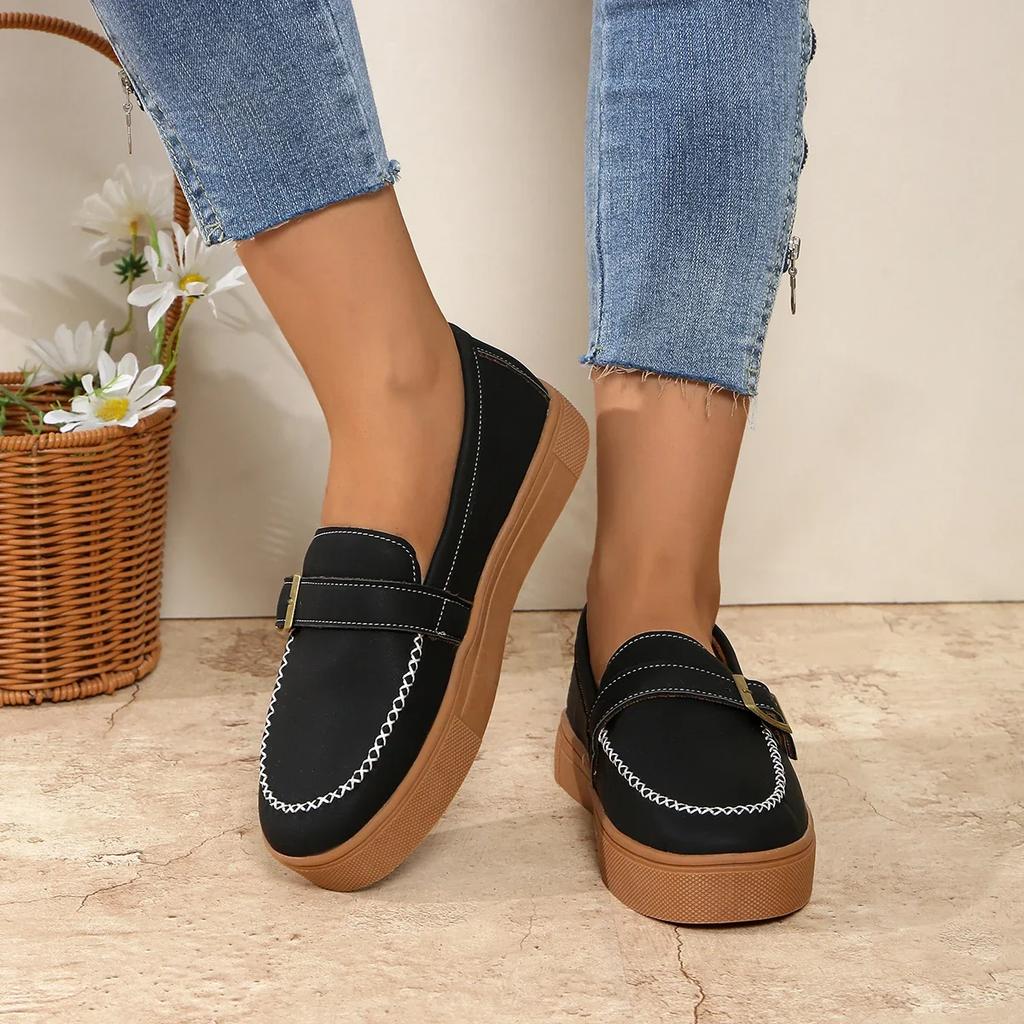 Fashion Women Fashion Walking Baotou Comfortable Sneakers Women Outdoor Slip On Wedge Casual Flat Shoes Spring Autumn Zapatos De Mujer